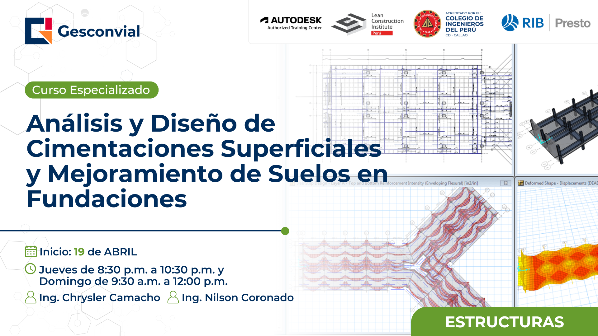 Análisis y Diseño de Cimentaciones Superficiales y Mejoramiento de Suelos en Fundaciones