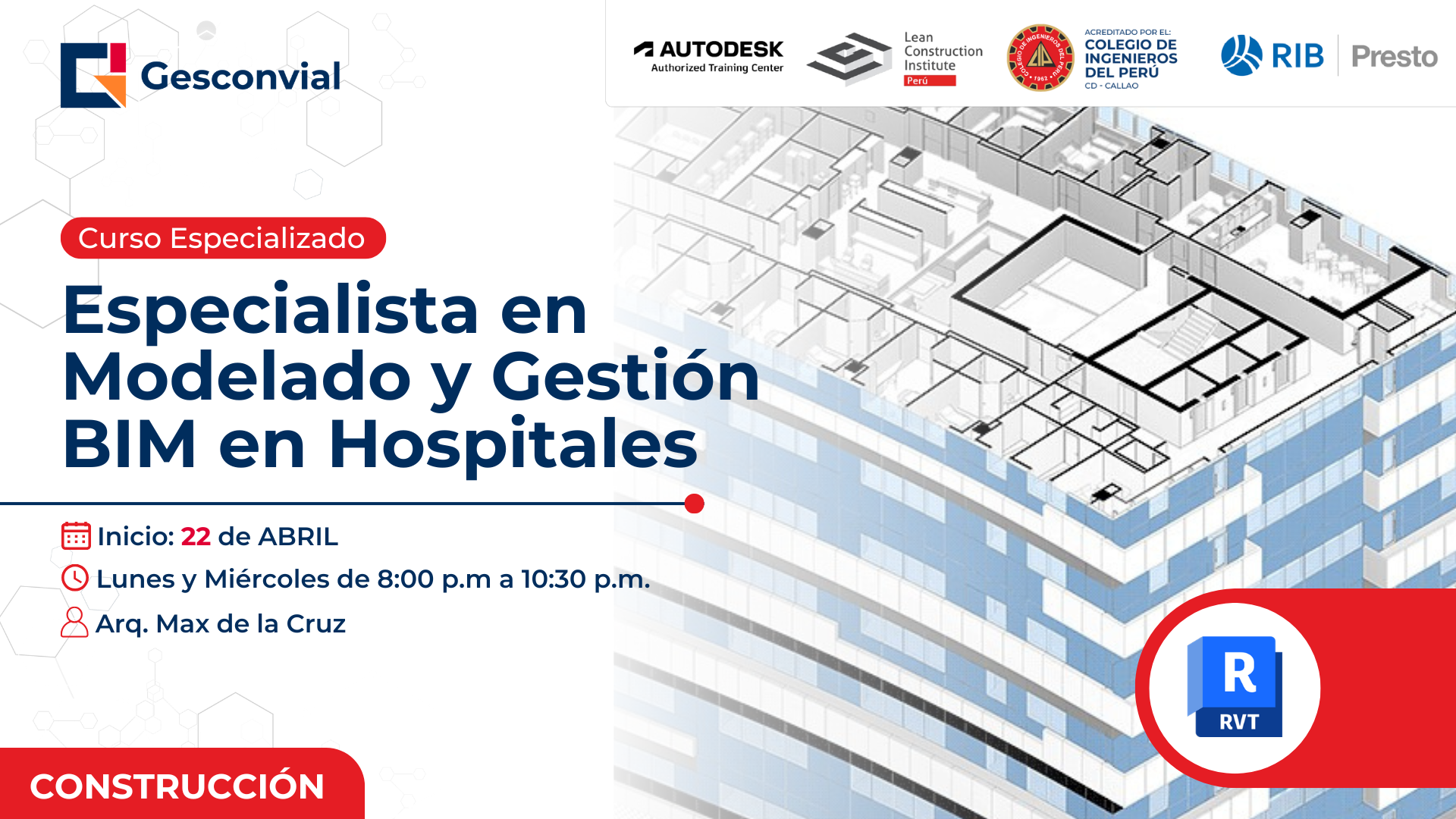 Especialista en Modelado y Gestión BIM en Hospitales