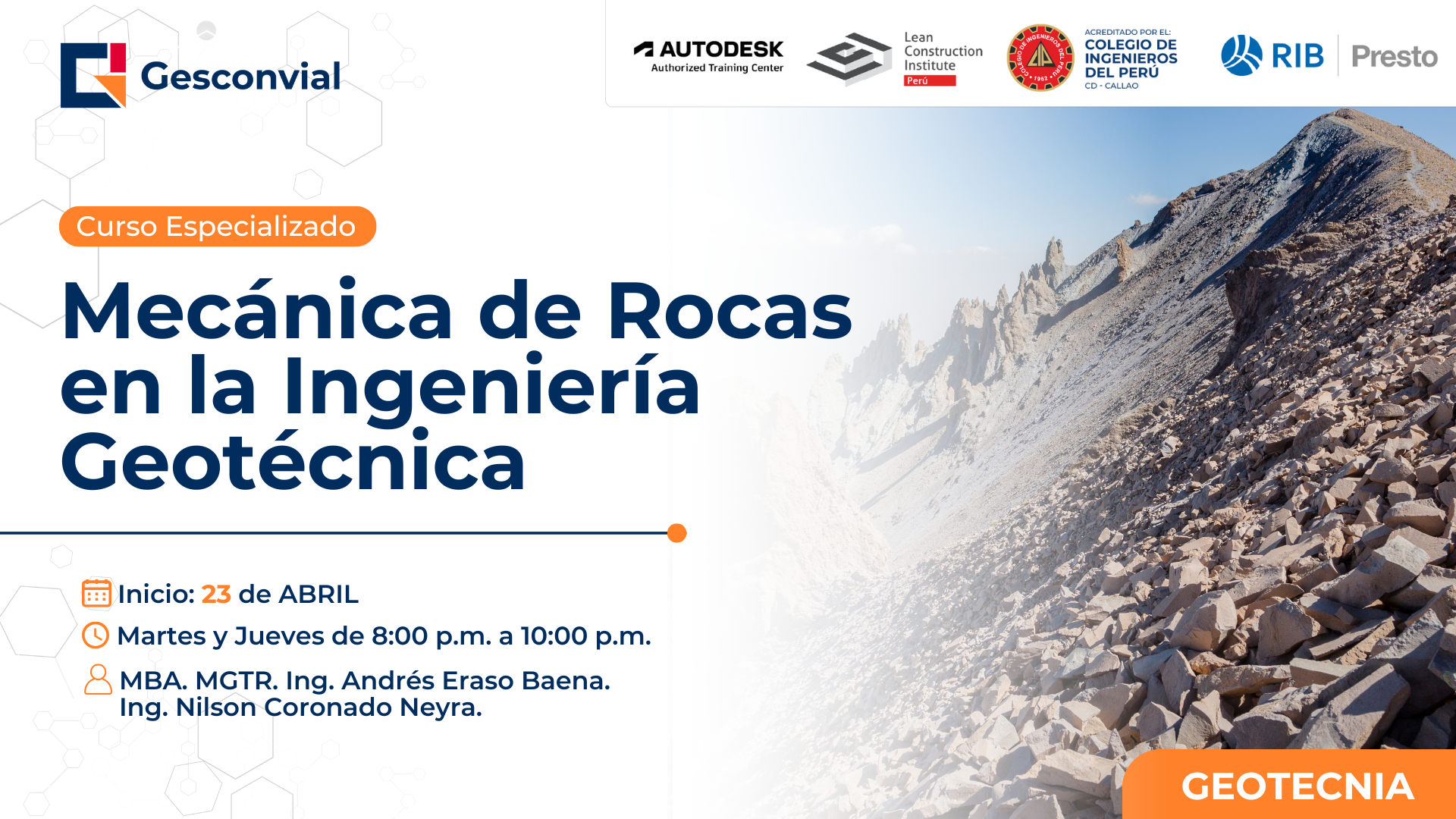 Mecánica de Rocas en la Ingeniería Geotécnica