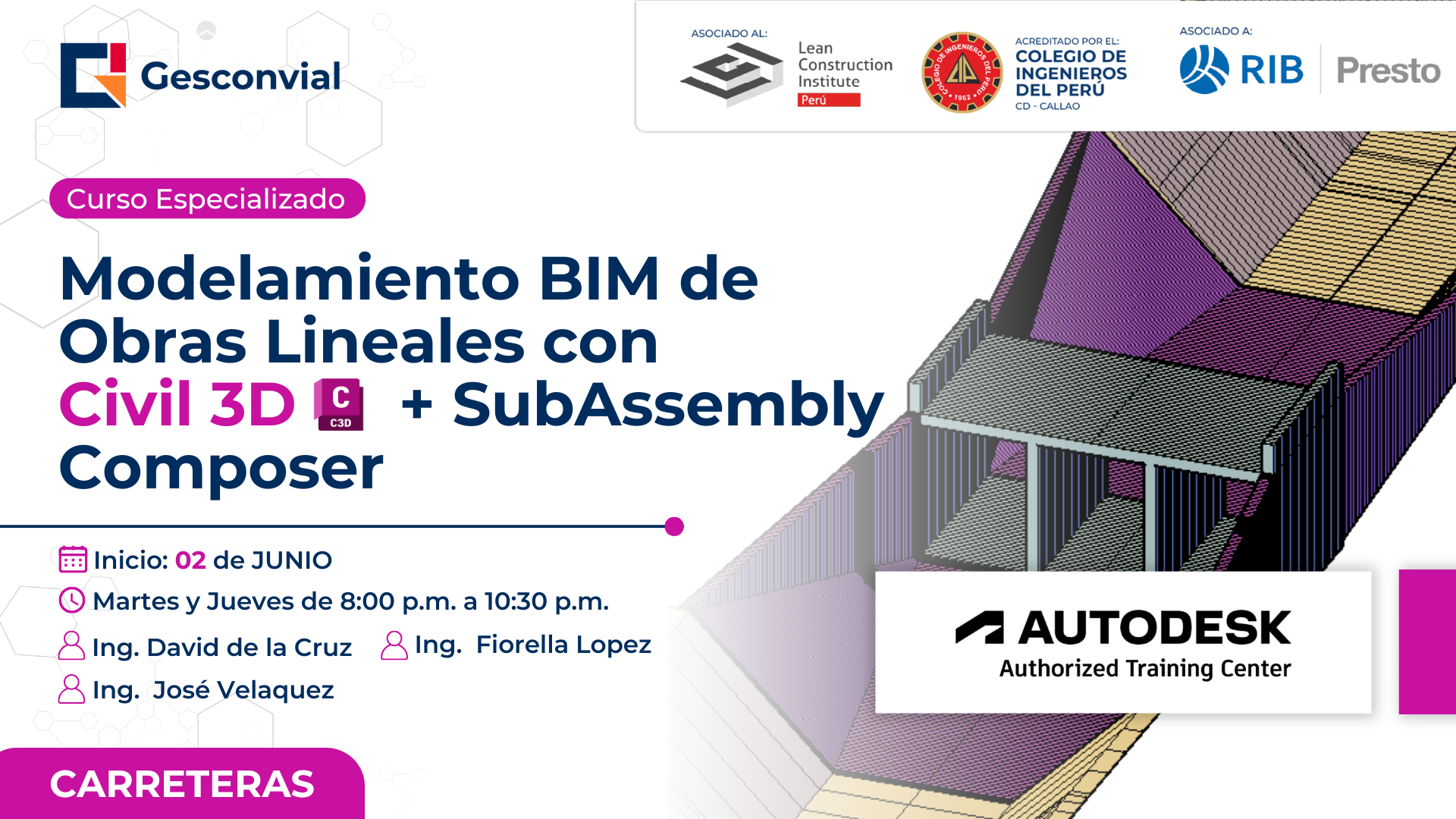 Modelamiento BIM de Obras Lineales con Civil 3D + SubAssembly Composer