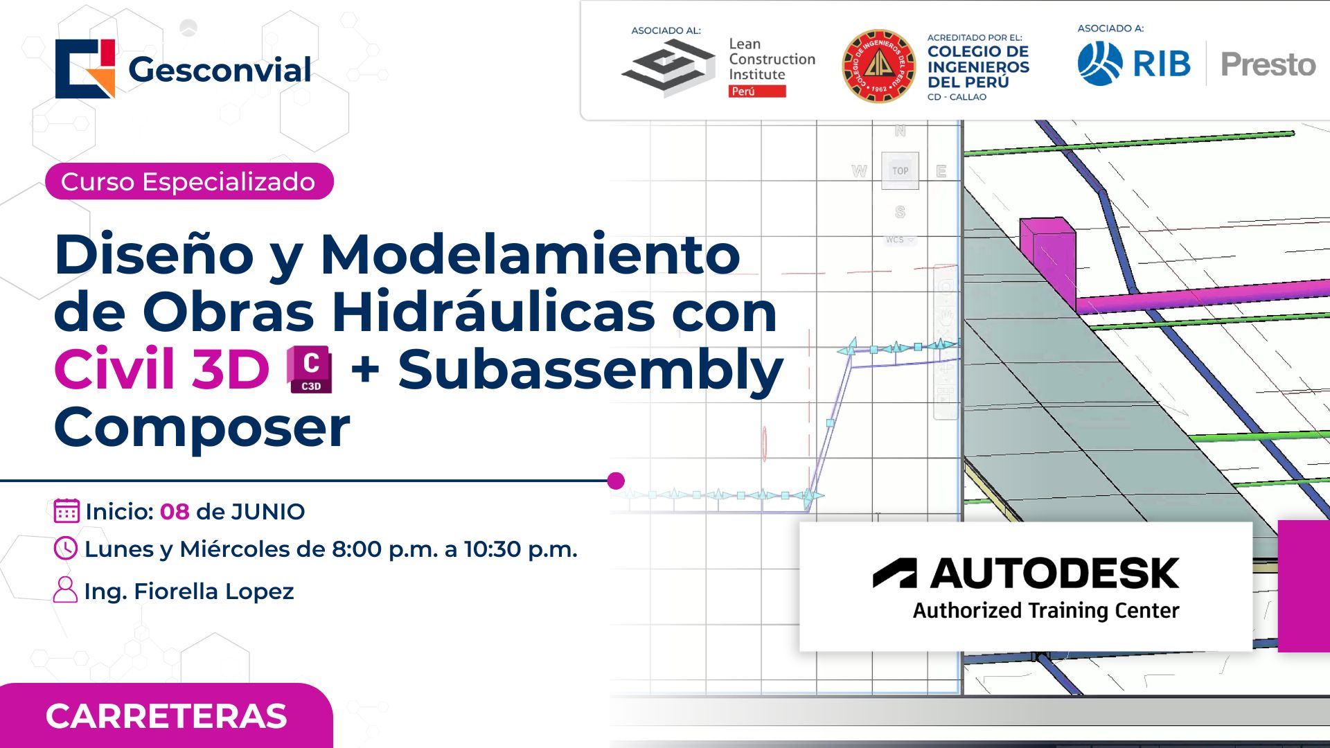 Diseño y Modelamiento de Obras Hidráulicas con Civil 3D + Subassembly Composer