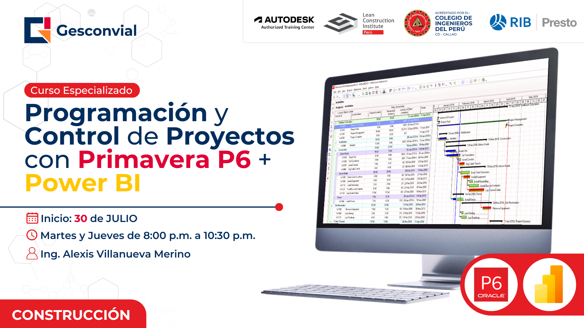 Programación y Control de Proyectos con Primavera P6 y Power BI