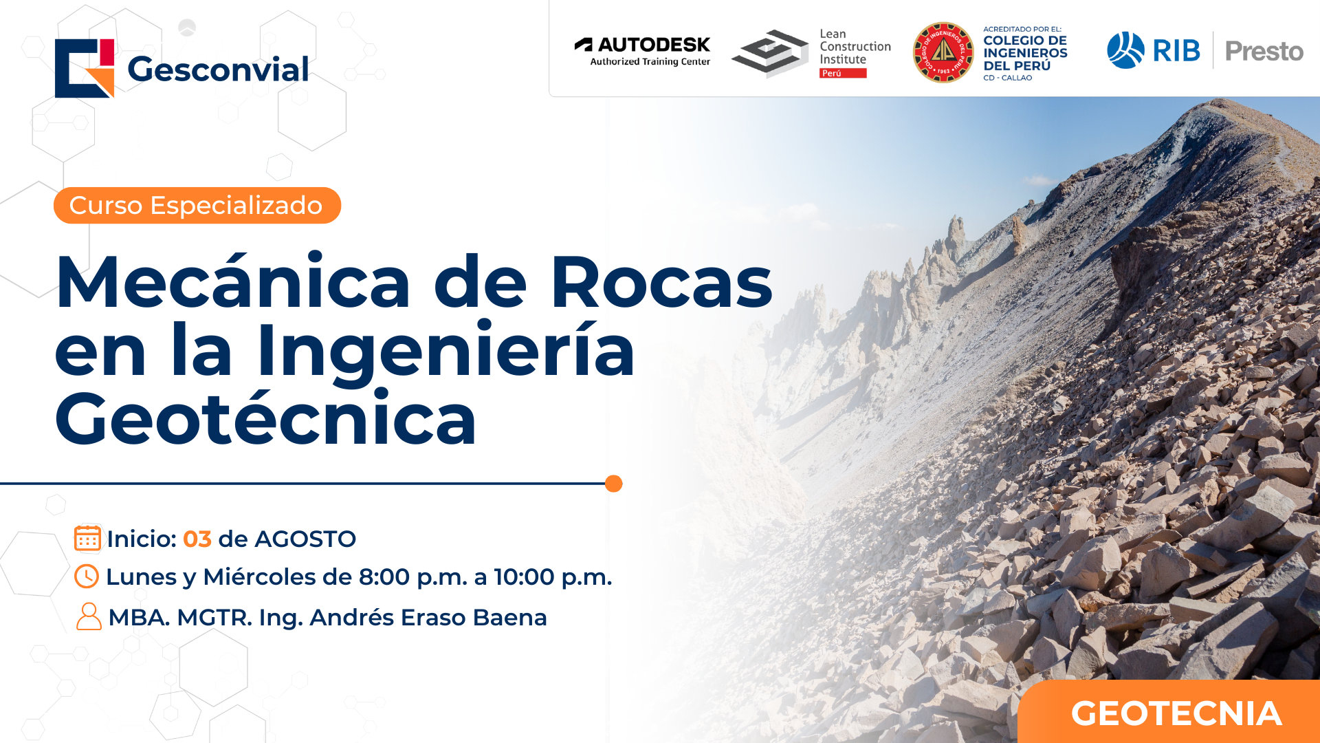 Mecánica de Rocas en la Ingeniería Geotécnica
