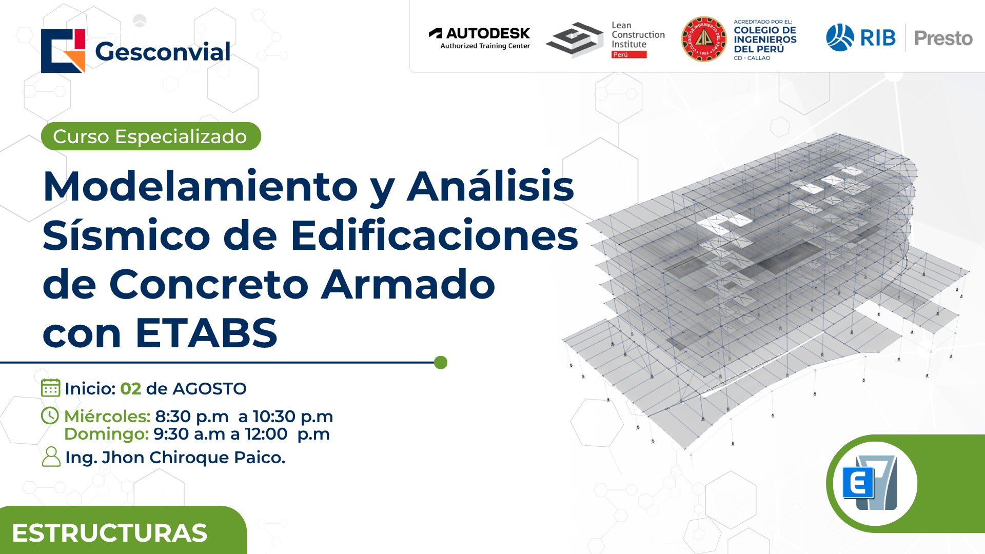 Modelamiento y Análisis Sísmico de Edificaciones de Concreto Armado con ETABS