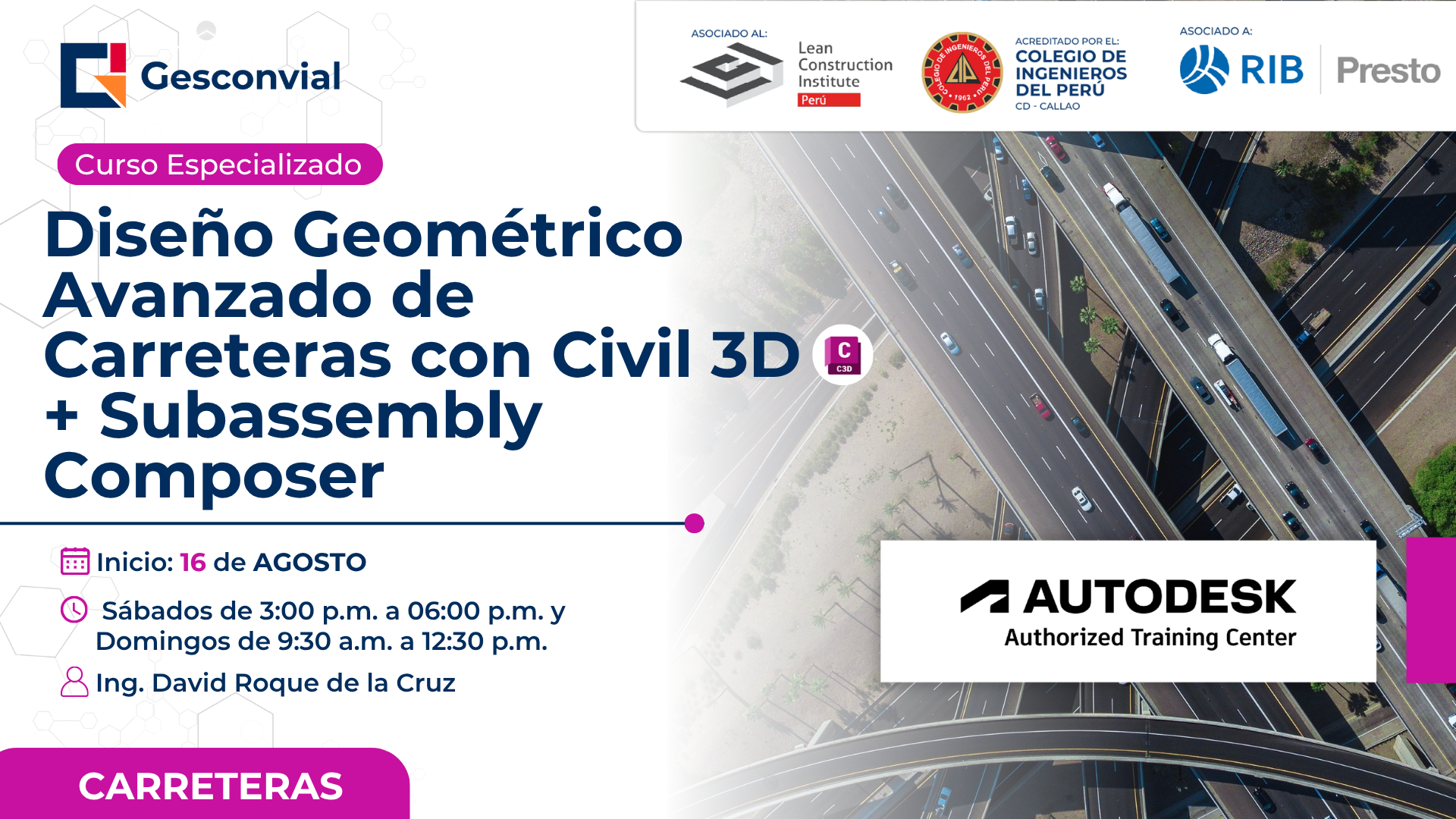 Diseño Geométrico Avanzado de Carreteras con Civil 3D + Subassembly Composer