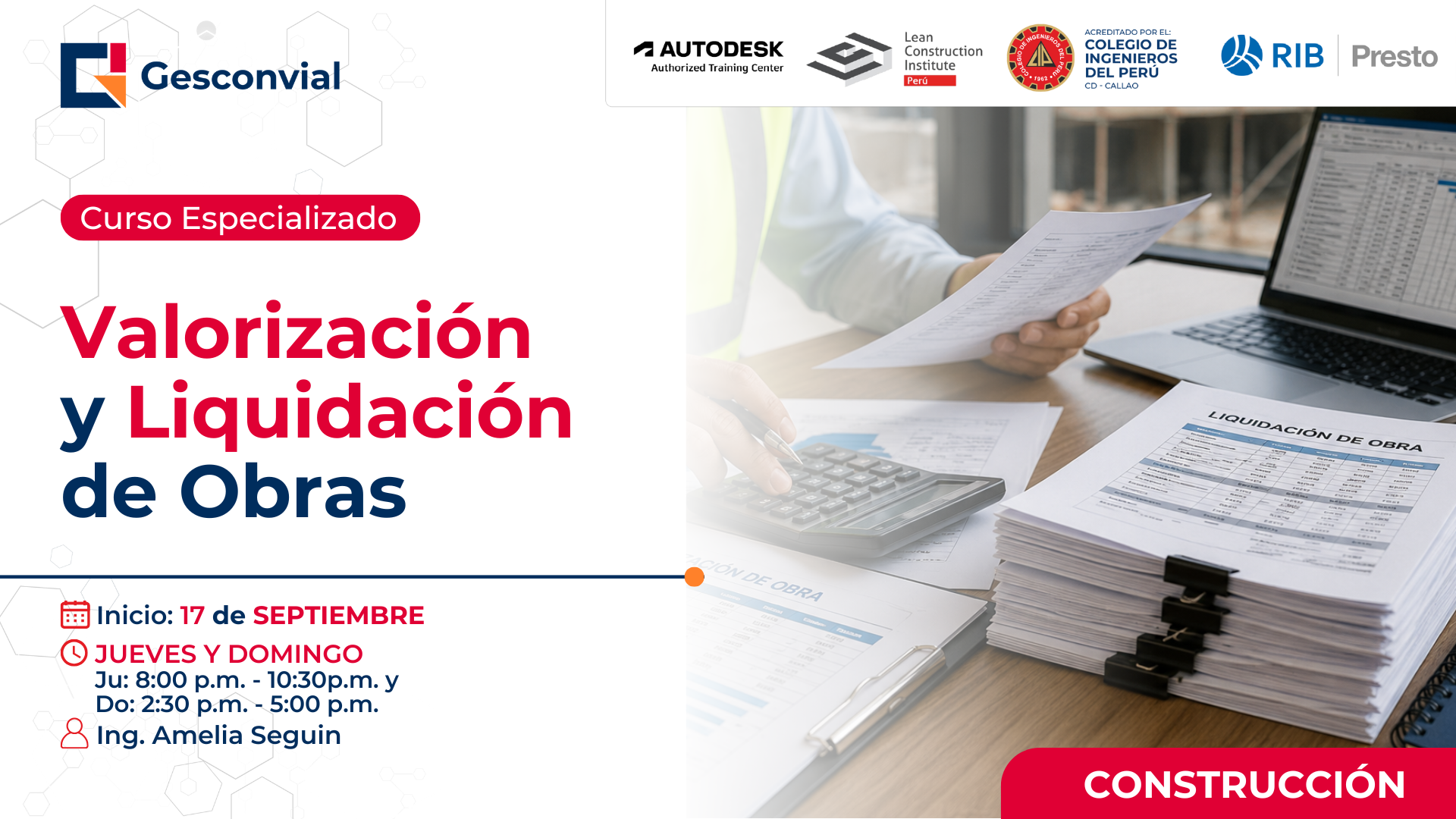 Valorización y Liquidación de Obras