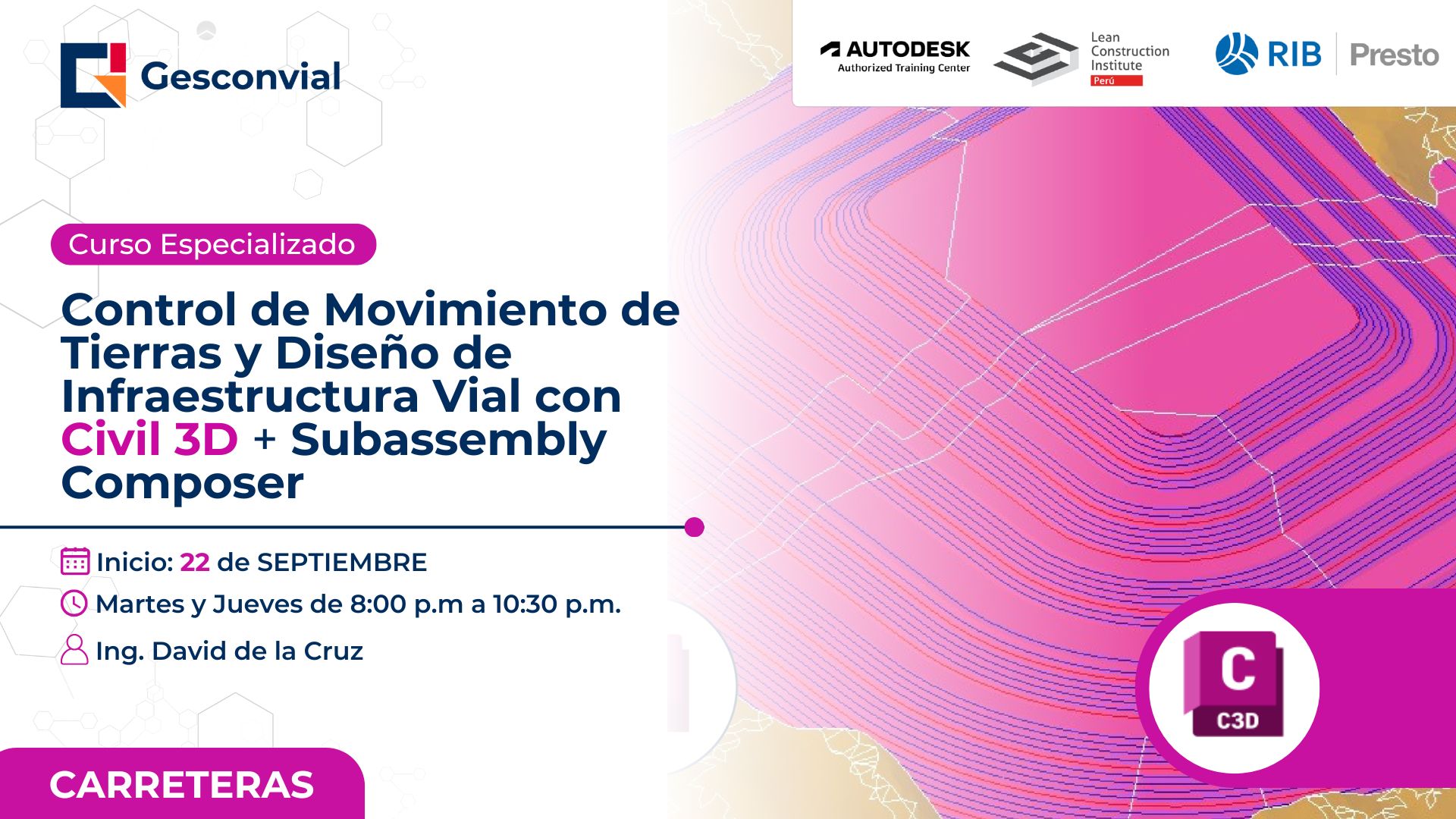 Control de Movimiento de Tierras y Diseño de Infraestructura Vial con Civil 3D + Subassembly Composer