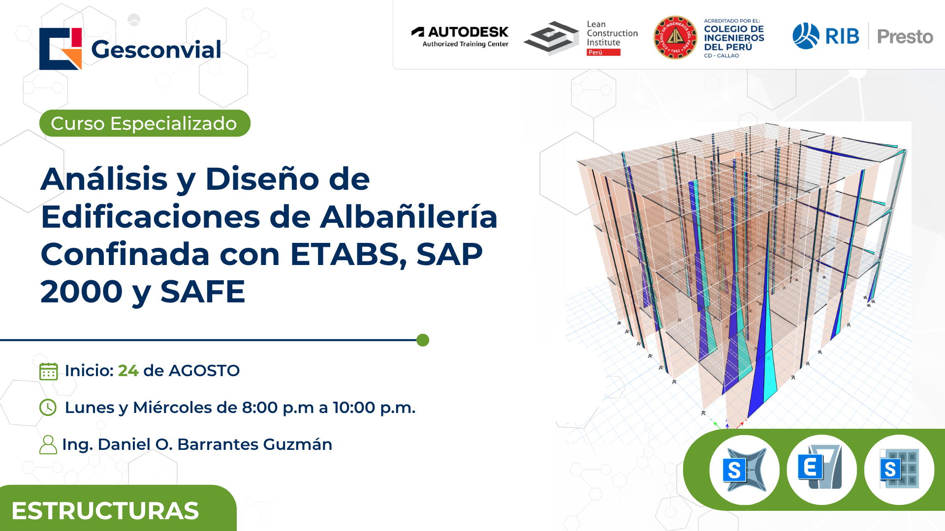 Análisis y Diseño de Edificaciones de Albañilería Confinada con ETABS, SAP 2000 y SAFE