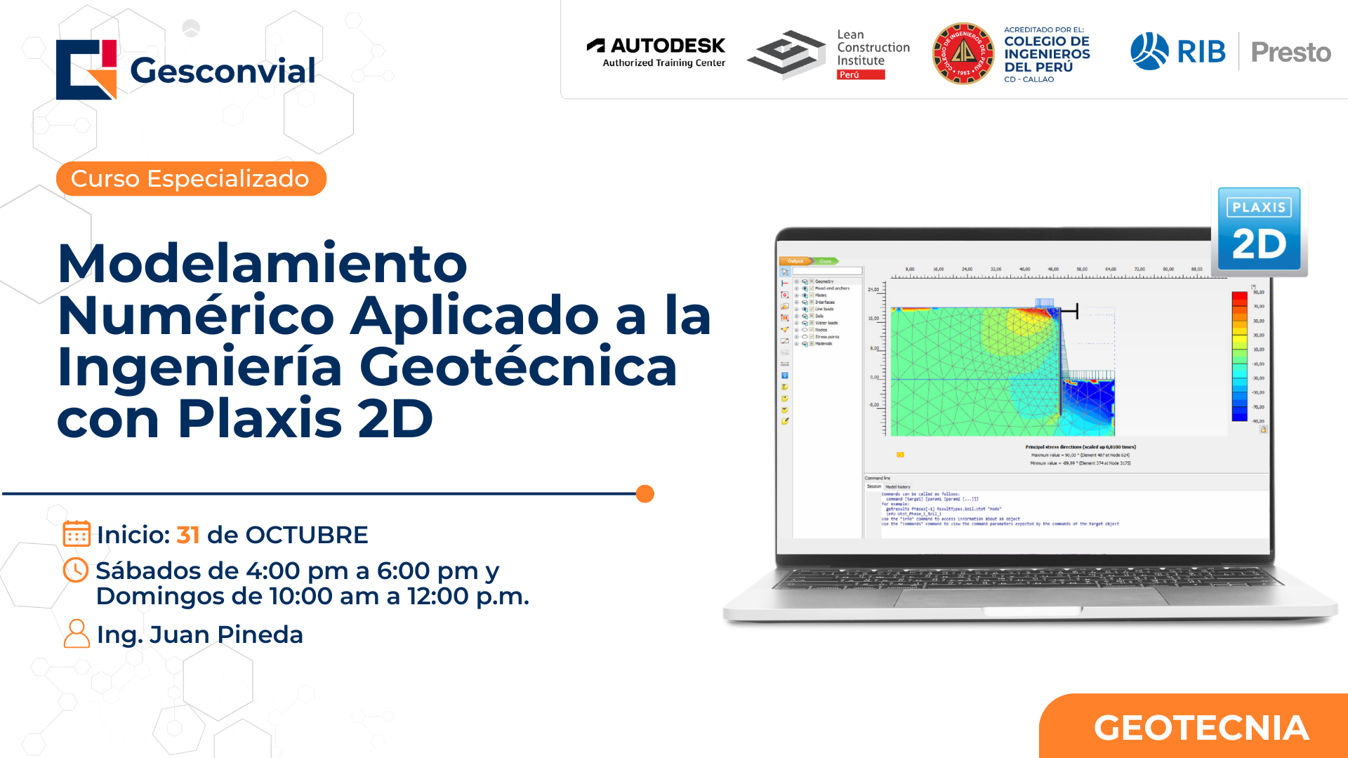 Modelamiento Numérico Aplicado a la Ingeniería Geotécnica con Plaxis 2D