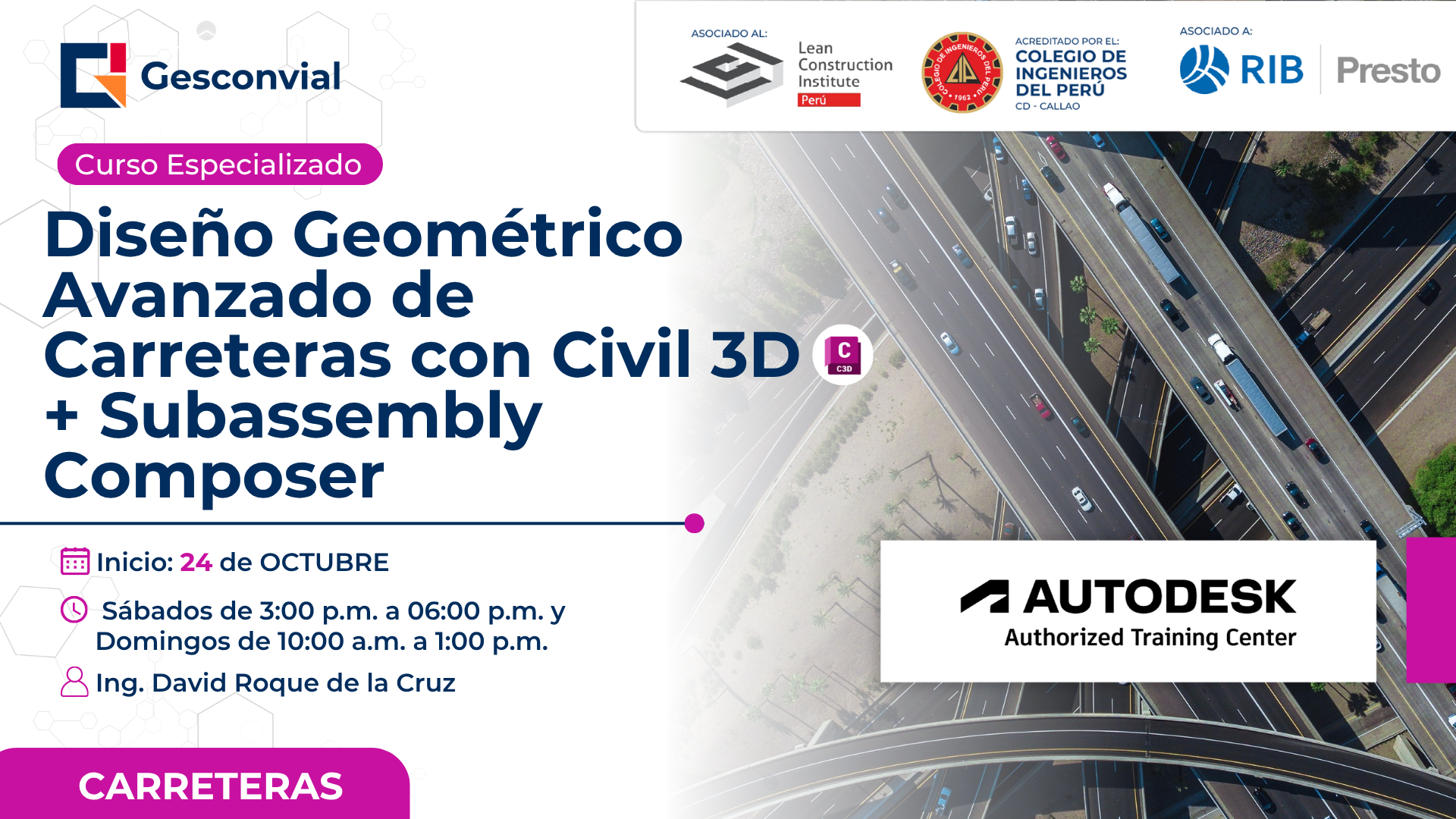 Diseño Geométrico Avanzado de Carreteras con Civil 3D + Subassembly Composer