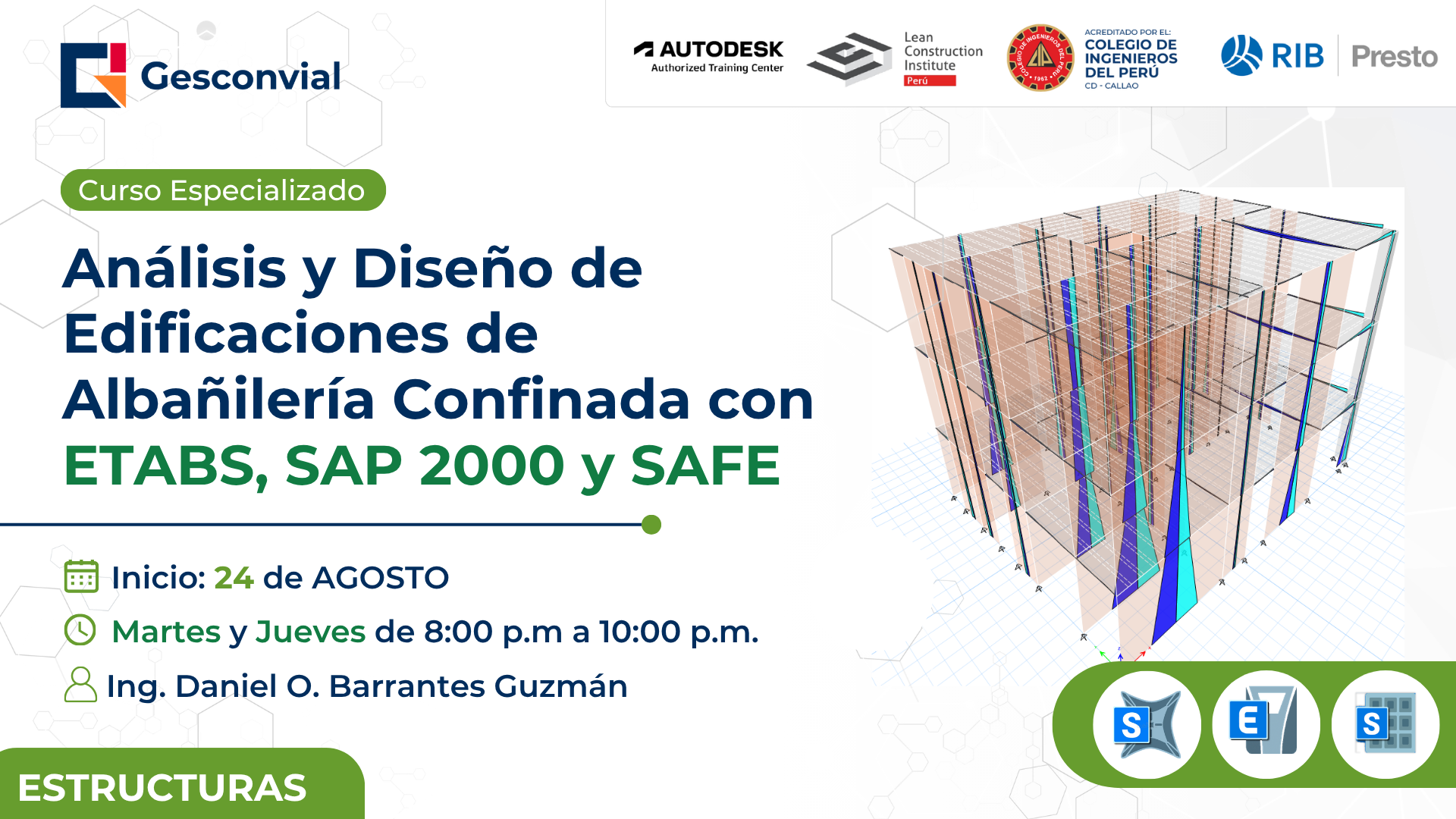 Análisis y Diseño de Edificaciones de Albañilería Confinada con ETABS, SAP 2000 y SAFE