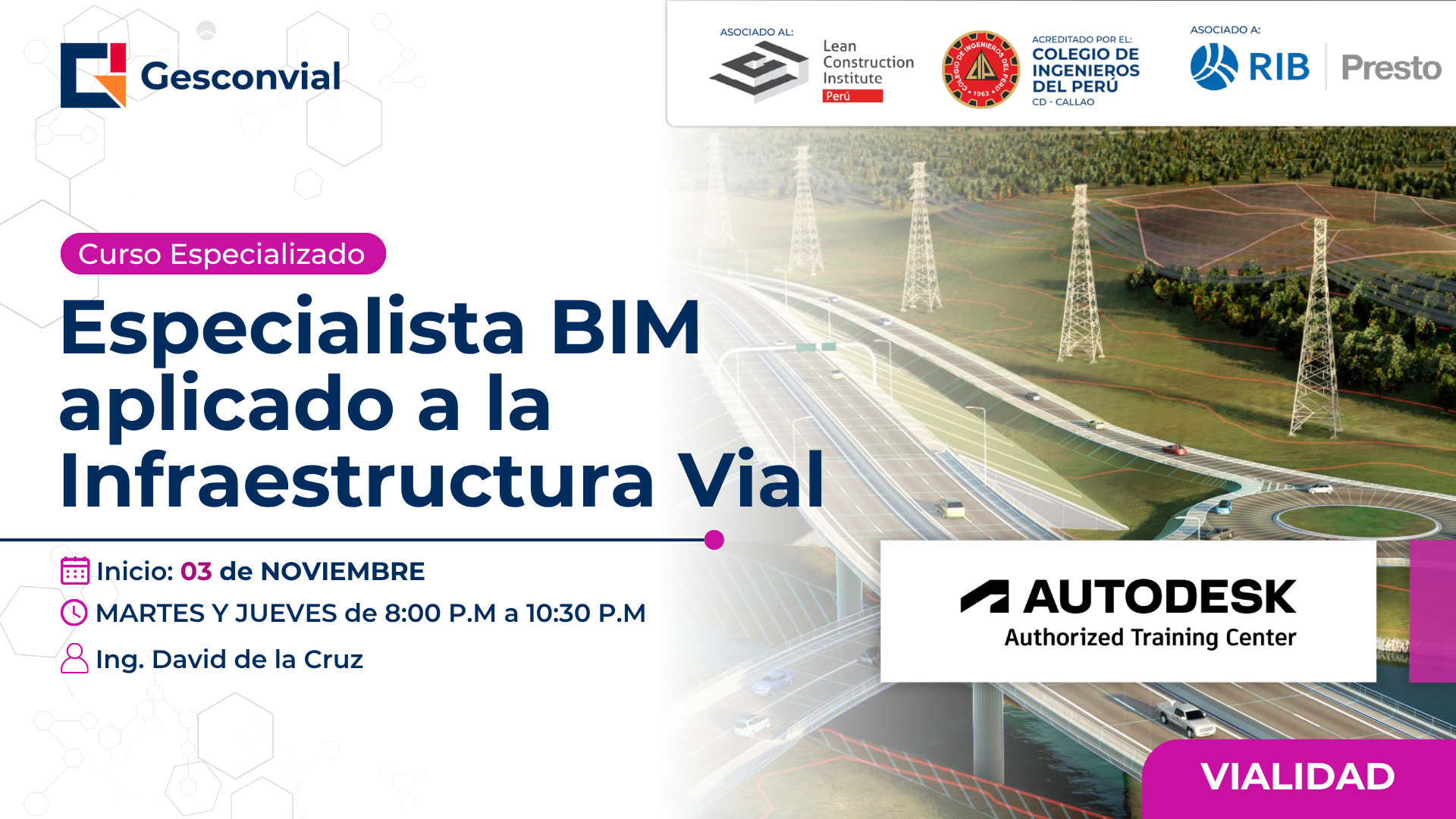 Especialista BIM Aplicado a la Infraestructura Vial 
