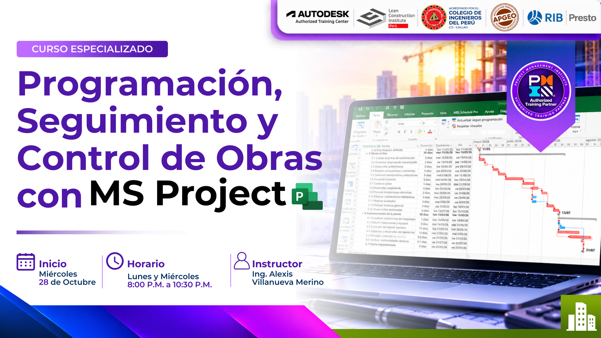 Programación, Seguimiento y Control de Obras con MS Project