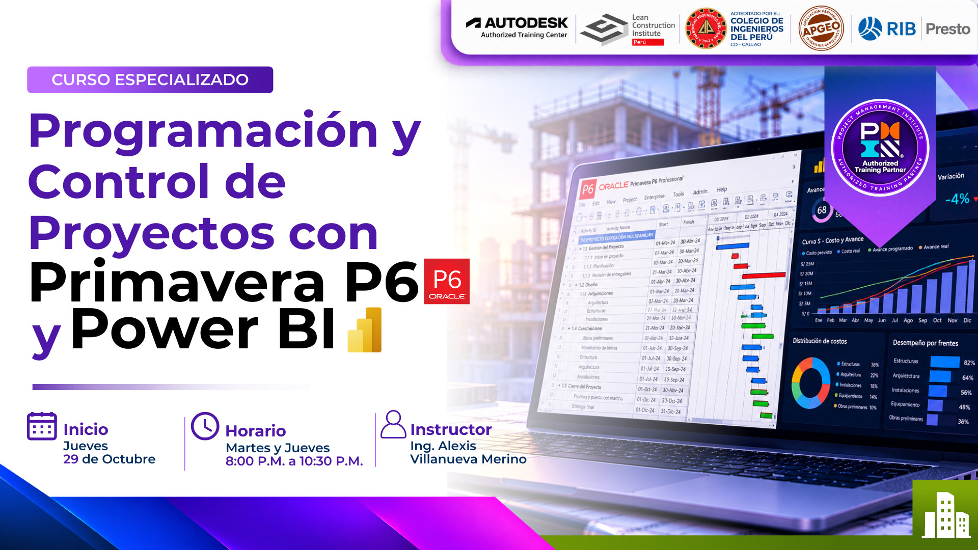 Programación y Control de Proyectos con Primavera P6 y Power BI