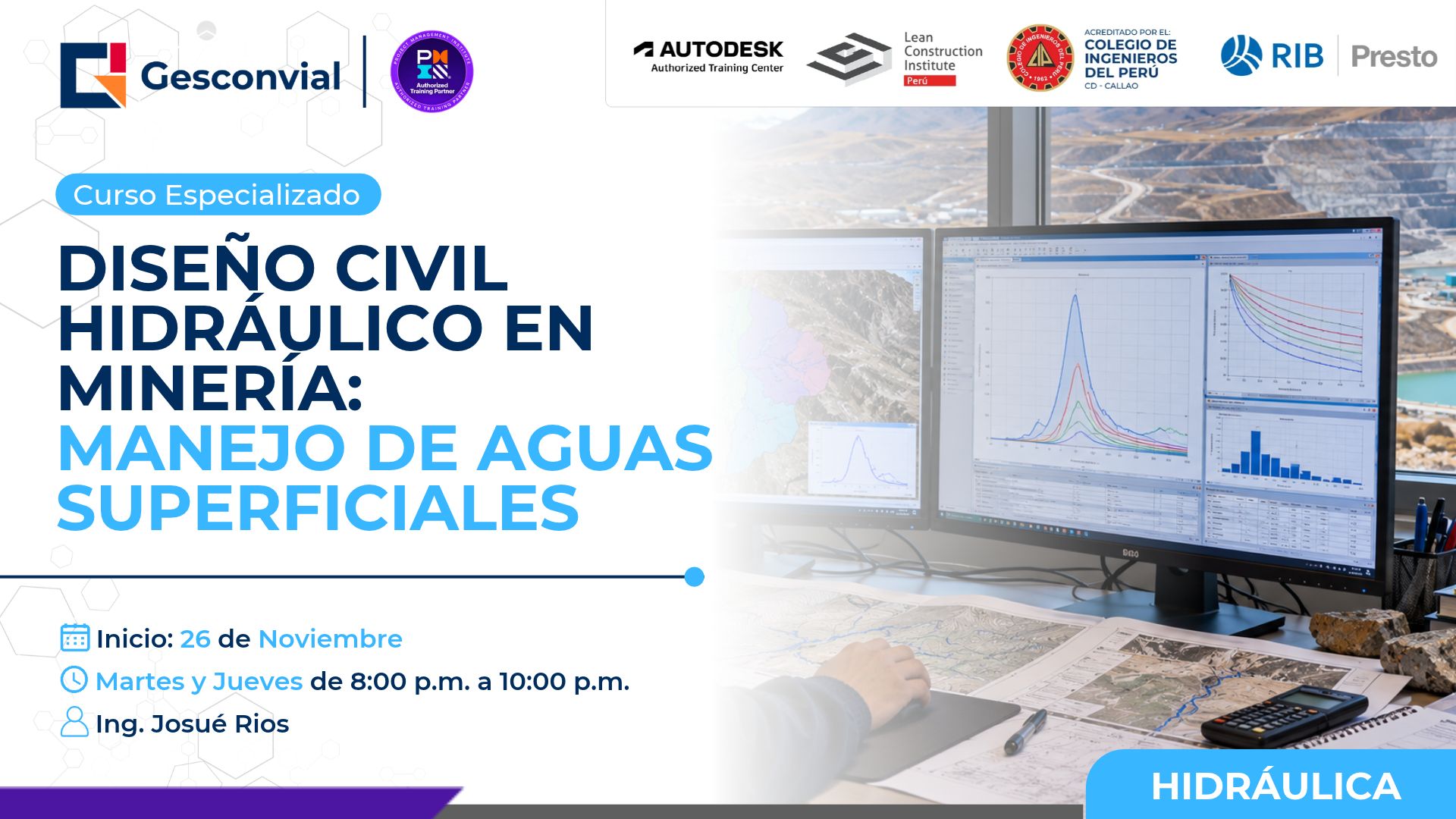 Diseño Civil Hidráulico en Minería: Manejo de Aguas Superficiales